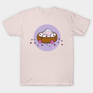 Valentine's Day Donut Car with Heart Sprinkles (Purple) T-Shirt